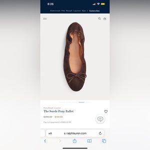 Ralph Lauren women’s The Suede Pony Ballet size 10B